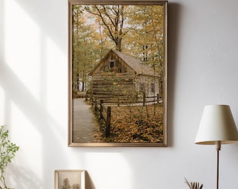 Michigan cabin in the fall, photography print by P. Deacon