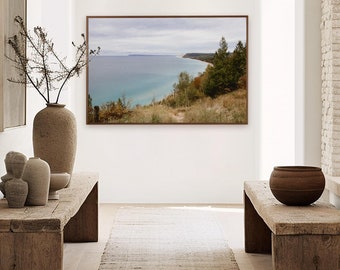 Lake Michigan empire bluff trail, photography print by P. Deacon