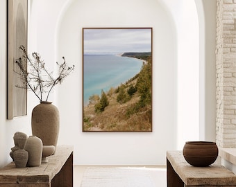 Lake Michigan empire bluff trail, photography print by P. Deacon