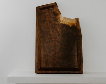 Live edge walnut wood tray, wood work by B. Deacon