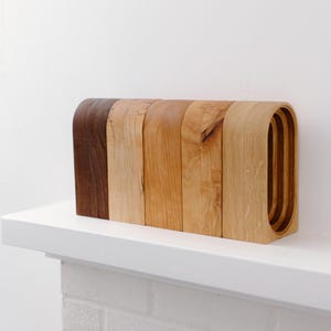 Limited Run: Cherry Wood Headphone Stand | Handmade Unique Desk Art | Minimalist Headset Holder image 10