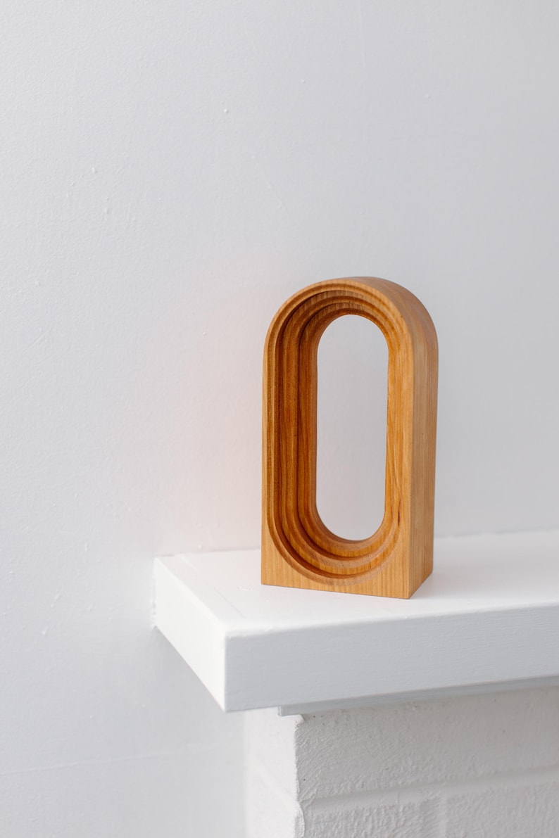 Limited Run: Cherry Wood Headphone Stand | Handmade Unique Desk Art | Minimalist Headset Holder image 5