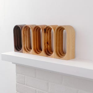 Limited Run: Cherry Wood Headphone Stand | Handmade Unique Desk Art | Minimalist Headset Holder image 9