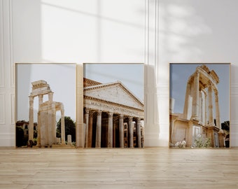 Set of 3 photos from Rome Italy, travel photography prints by P. Deacon