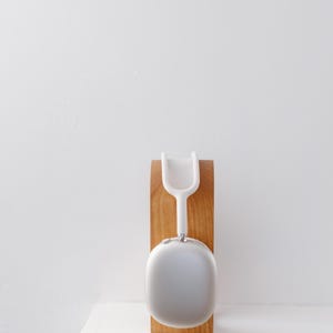 Limited Run: Cherry Wood Headphone Stand | Handmade Unique Desk Art | Minimalist Headset Holder image 3