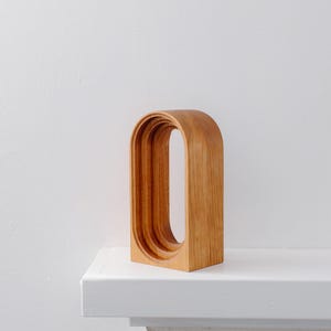 Limited Run: Cherry Wood Headphone Stand | Handmade Unique Desk Art | Minimalist Headset Holder image 6