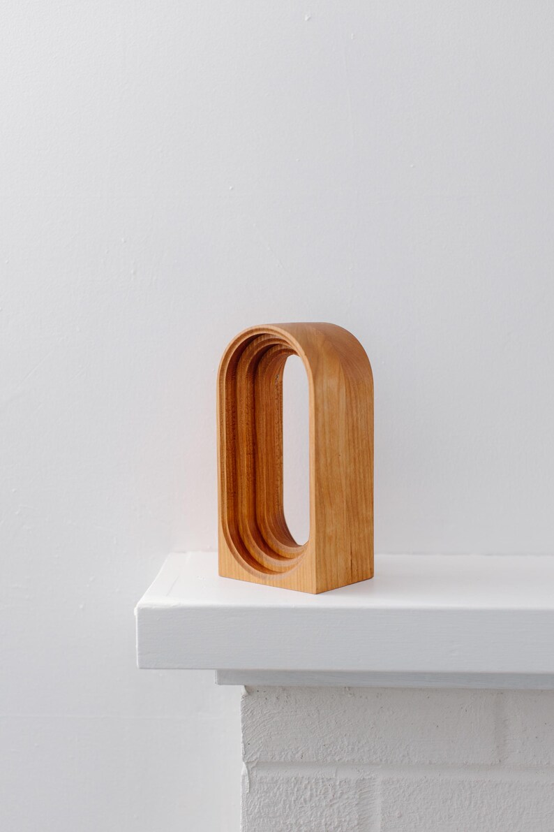 Limited Run: Cherry Wood Headphone Stand | Handmade Unique Desk Art | Minimalist Headset Holder image 6