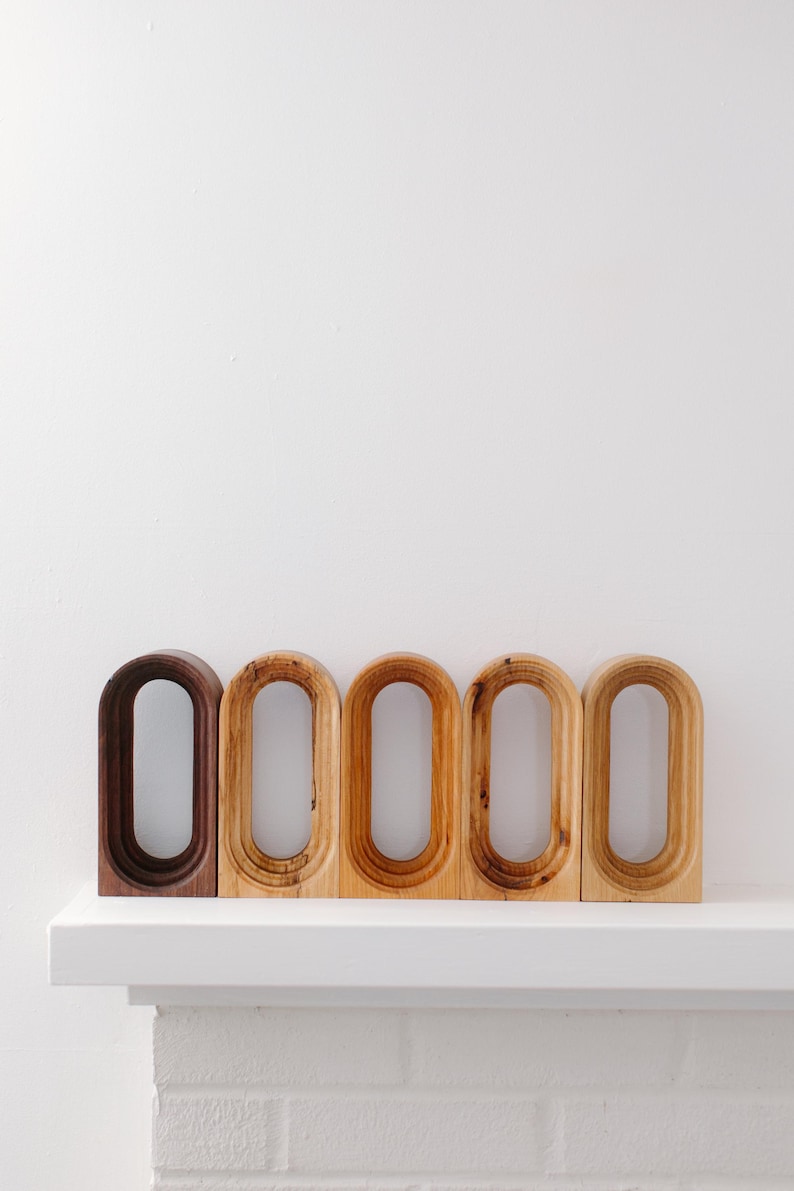 Limited Run: Cherry Wood Headphone Stand | Handmade Unique Desk Art | Minimalist Headset Holder image 8