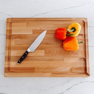 Large butcher block cutting board, wood work by B. Deacon