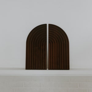 Walnut wood arches, wood work by B. Deacon