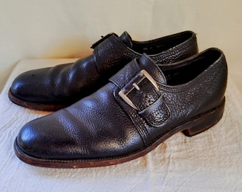Sapatos de couro preto com fivela Florsheim