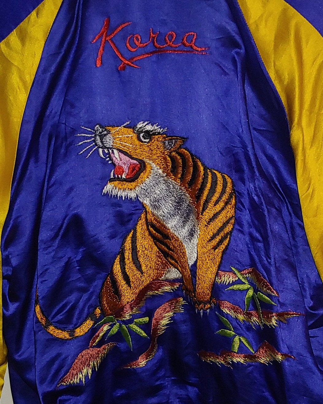 SOUVENIR VINTAGE 50S Satin Reversible Jacket From Korea (korean