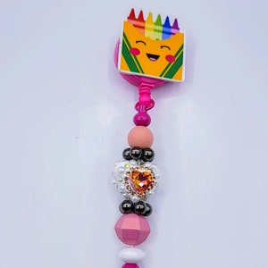 Teacher, badge reels, beaded badge reels