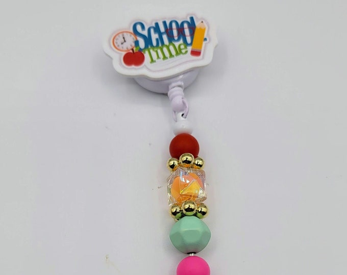 Teacher, badge reels, beaded badge reels