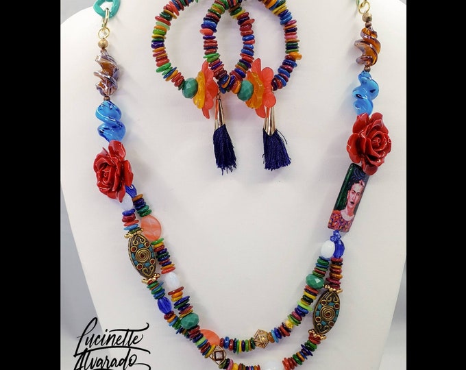 Holiday gifts, Holiday jewelry, fall jewelry, necklace, Frida Kahlo