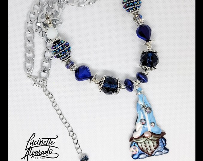 Christmas gift, gnomes necklace, Christmas jewelry