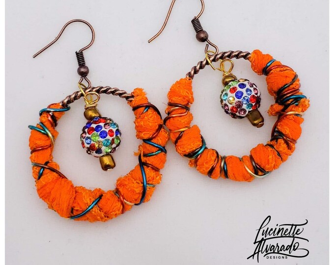 Holiday gifts, Holiday jewelry, fall jewelry, orange earrings
