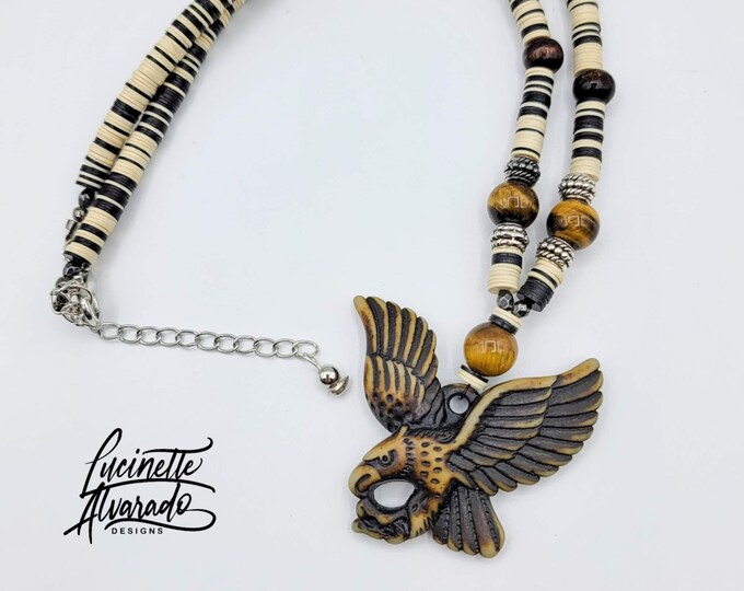 Spring jewelry, gift for her, women jewelryUnisex jewelry, Eagle necklace; eagle jewelry, puca necklace