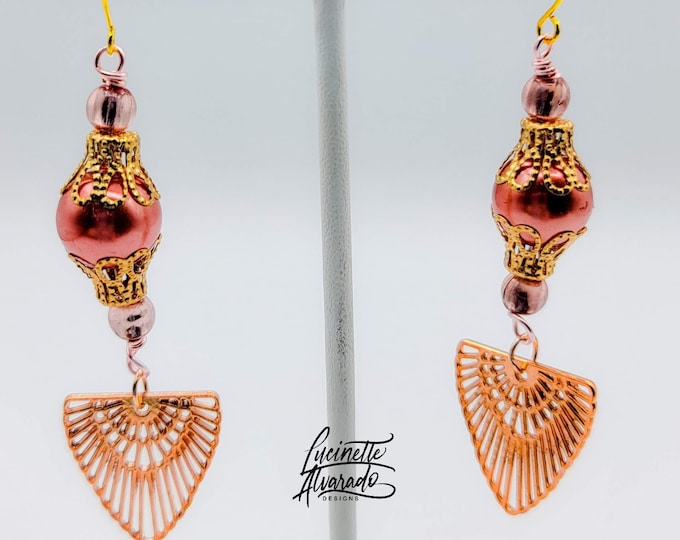Gift for her, dangle pink earrings, Valentine's gift