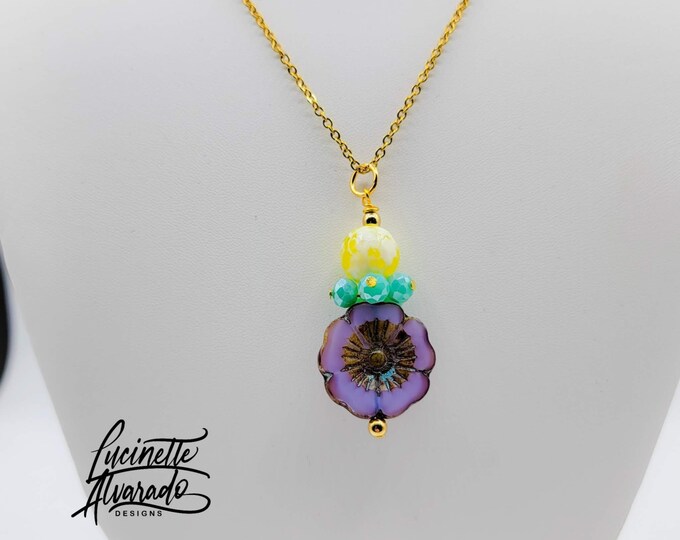summer necklace, beach jewelry, sun-themed necklace