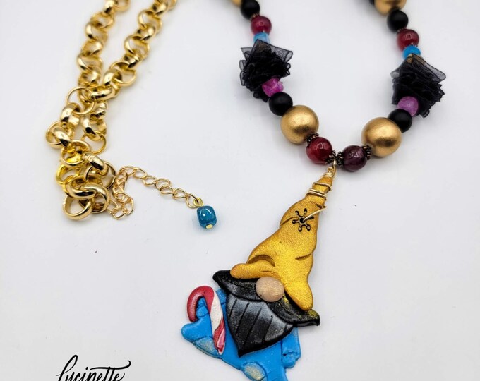 Christmas gift, Christmas jewelry, gnomes