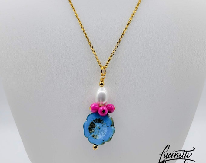 summer necklace, beach jewelry, sun-themed necklace