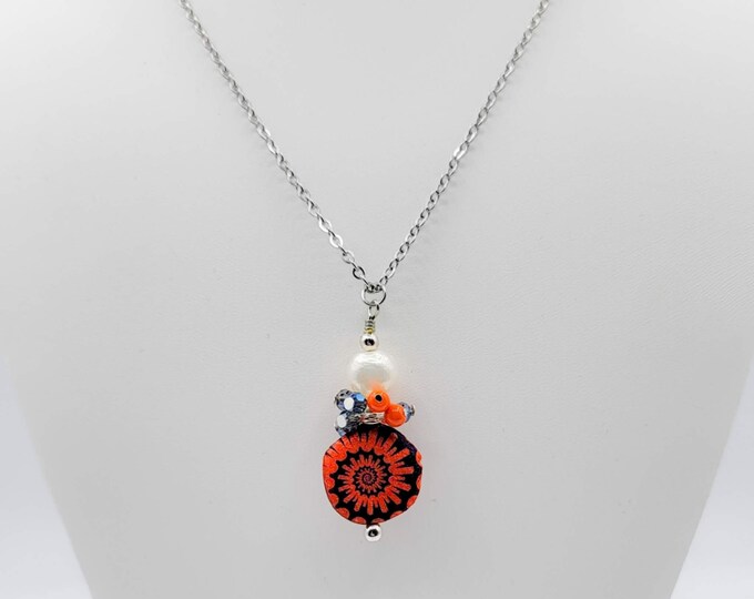 summer necklace, beach jewelry, sun-themed necklace