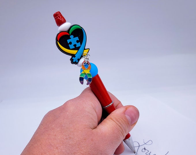 Autism awareness Beadable pen, ballpoint pen, pen