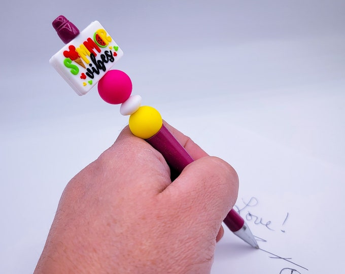 Summer vibes beadable Pens, Ballpoint pens, pens