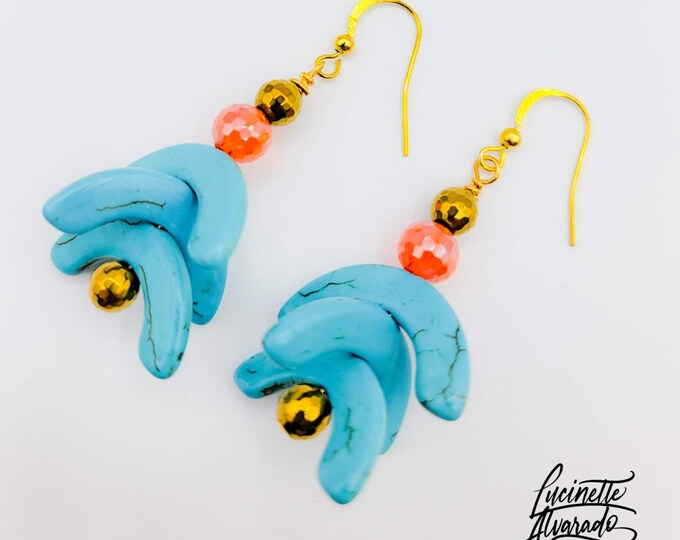 beach jewelry, summer earrings, sun-themed earrings