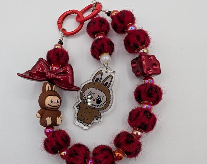Labubu Inspired Beaded Keychain