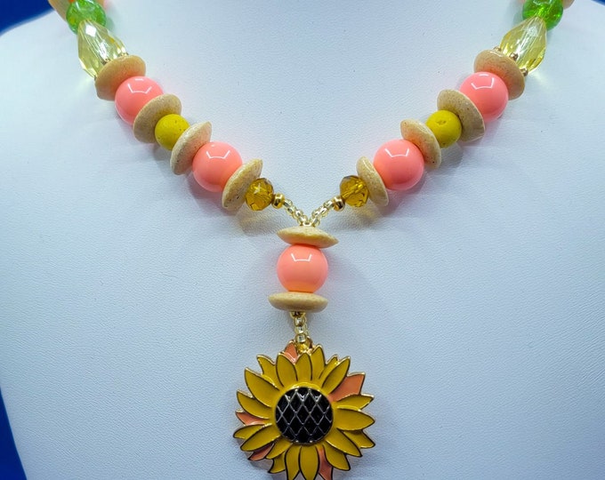 Sunflower jewelry, Holiday gifts, Holiday jewelry, fall jewelry, necklace