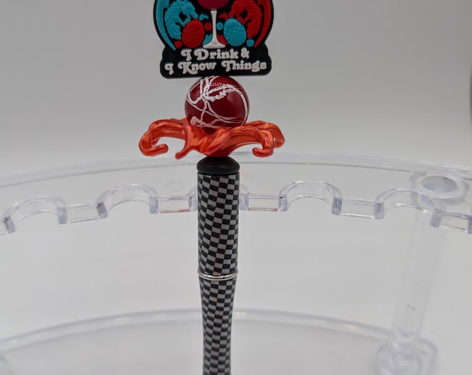 Dragons, I drink and I know things, Game of Thrones inspired Beadable Pens, Ballpoint pens, black