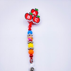 Teacher, badge reels, beaded badge reels