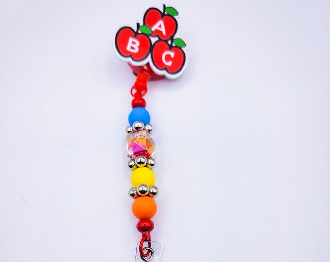 Teacher, badge reels, beaded badge reels