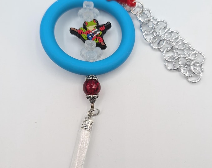 Puerto Rican Pride Car Accessory, Silicone Bead & Tassel Mirror Charm, Adjustable Rear View Mirror