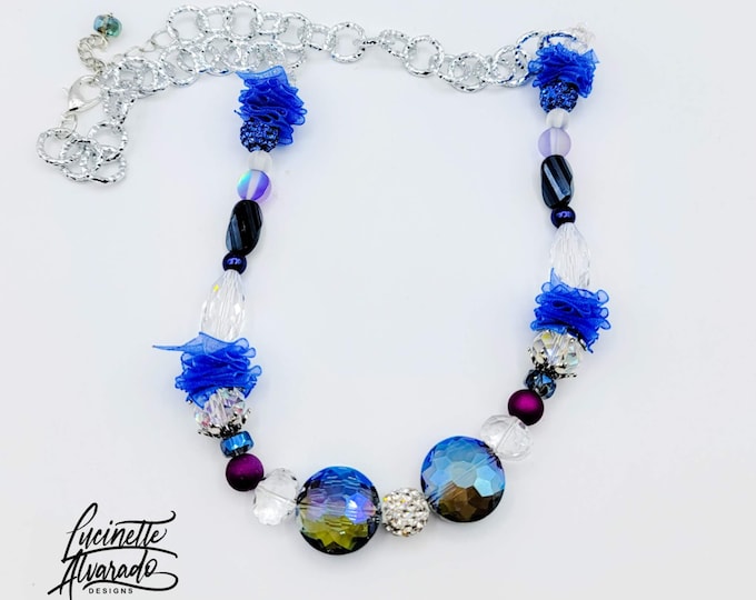 Holiday gift, gift for her, women jewelryChristmas gift, Christmas necklace, handmade blue necklace