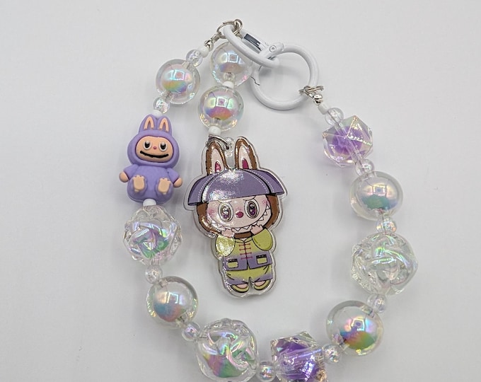 Labubu Inspired Beaded Keychain