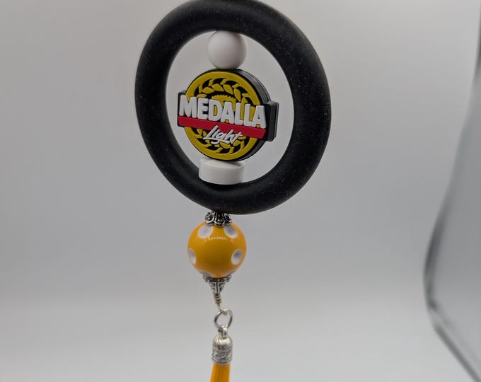 Puerto Rican Pride Car Accessory, Silicone Bead & Tassel Mirror Charm, Adjustable Rear View Mirror