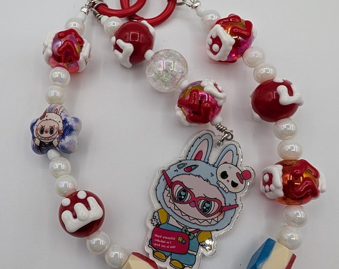Labubu Inspired Beaded Keychain