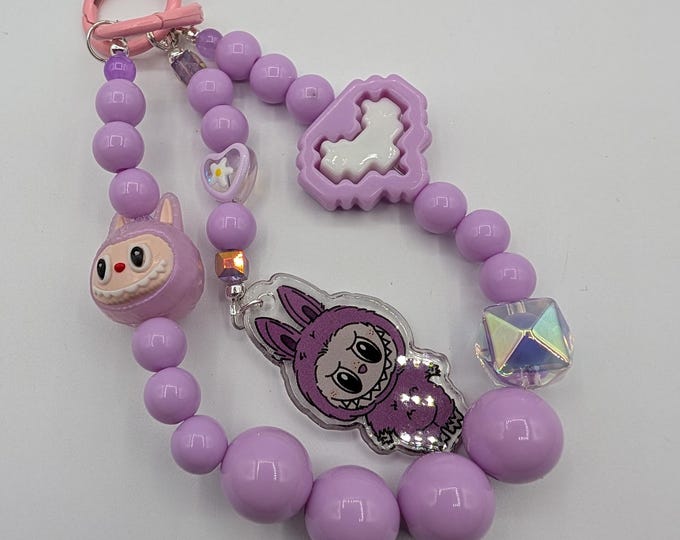 Labubu Inspired Beaded Keychain