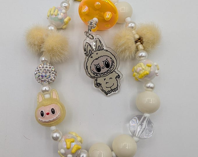 Labubu Inspired Beaded Keychain
