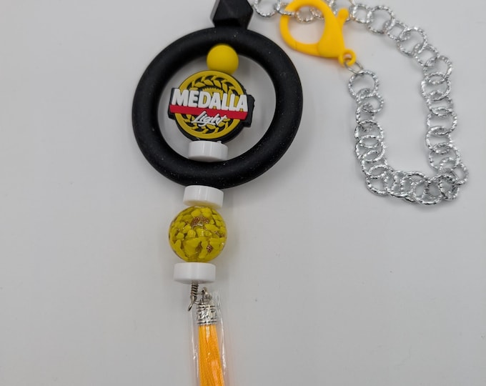 Puerto Rican Pride Car Accessory, Silicone Bead & Tassel Mirror Charm, Adjustable Rear View Mirror