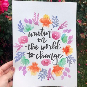 Custom Lyric Watercolor Painting