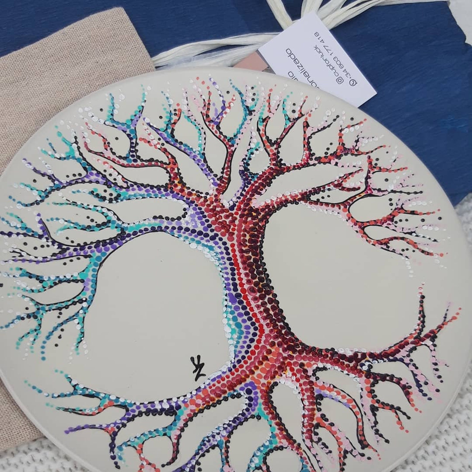 Plate with handmade painting Etsy