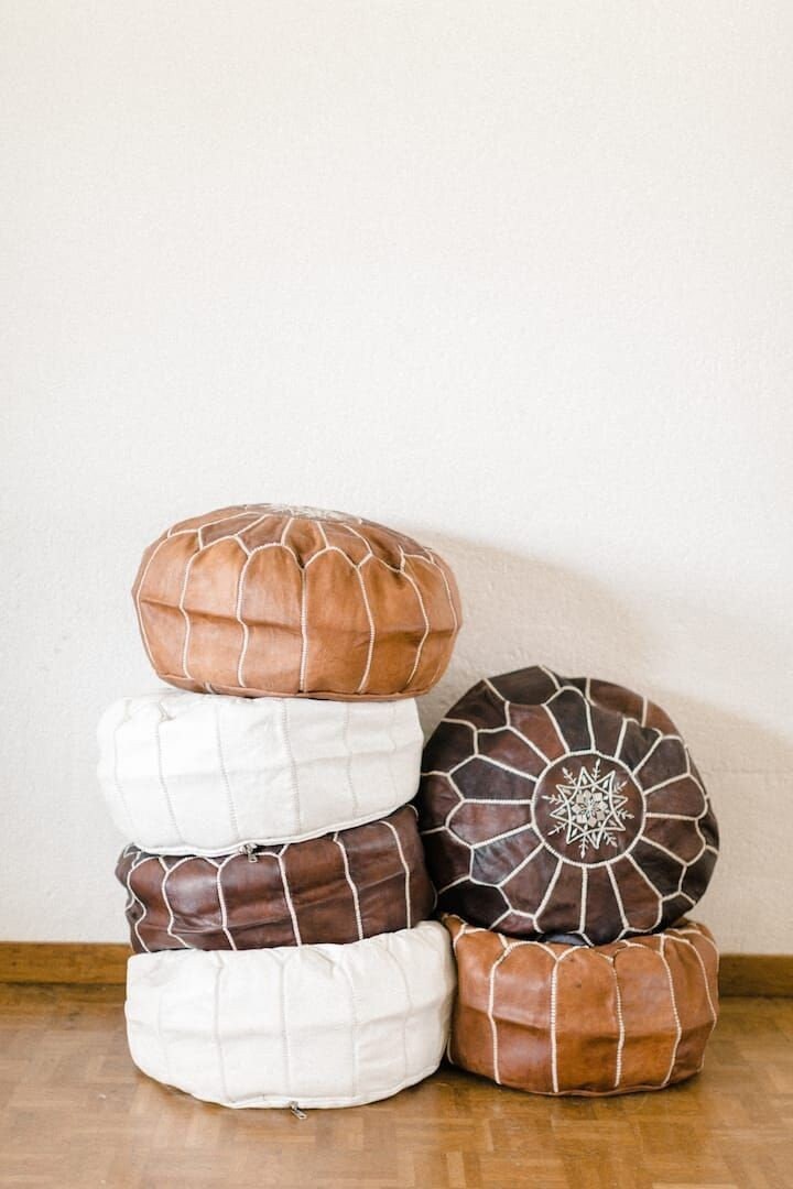 Stuffed pouf Marrakech style amzing beautiful original tan Etsy