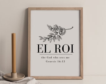 Afdrukbare El Roi-muurkunst. instant download christelijke geschriften bijbelvers afdrukken. digitale download.
