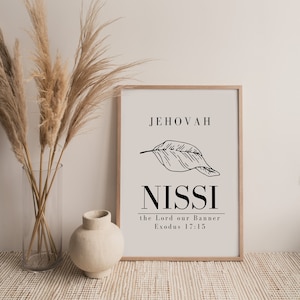 Nissi Printable Wall Art, Names of God, Christian Wall Art, Bible Verse Printable Wall Art Jehovah Nissi. Christian. Download. Minimalist