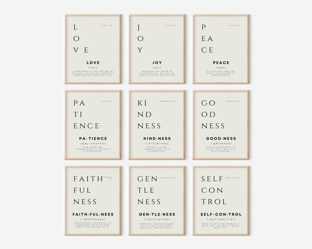 Fruits of the Spirit Printable Wall Art | Set of 9 Bundle Printable ...
