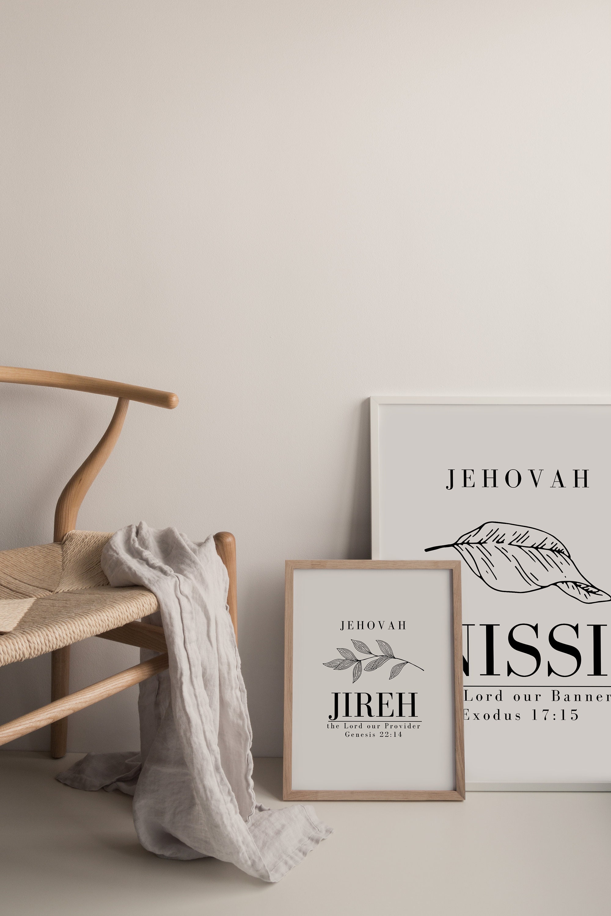 Set of 6 Printable Christian Wall Art. Names of God. Hebrew Jehovah ...